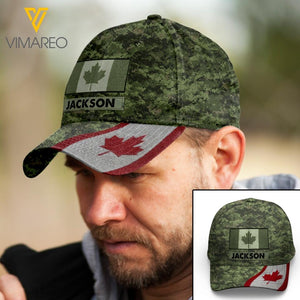 Personalized Canadian Soldier Camo Peaked Cap Printed 22MAR-LN11