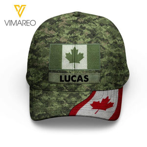Personalized Canadian Soldier Camo Peaked Cap Printed 22MAR-LN11