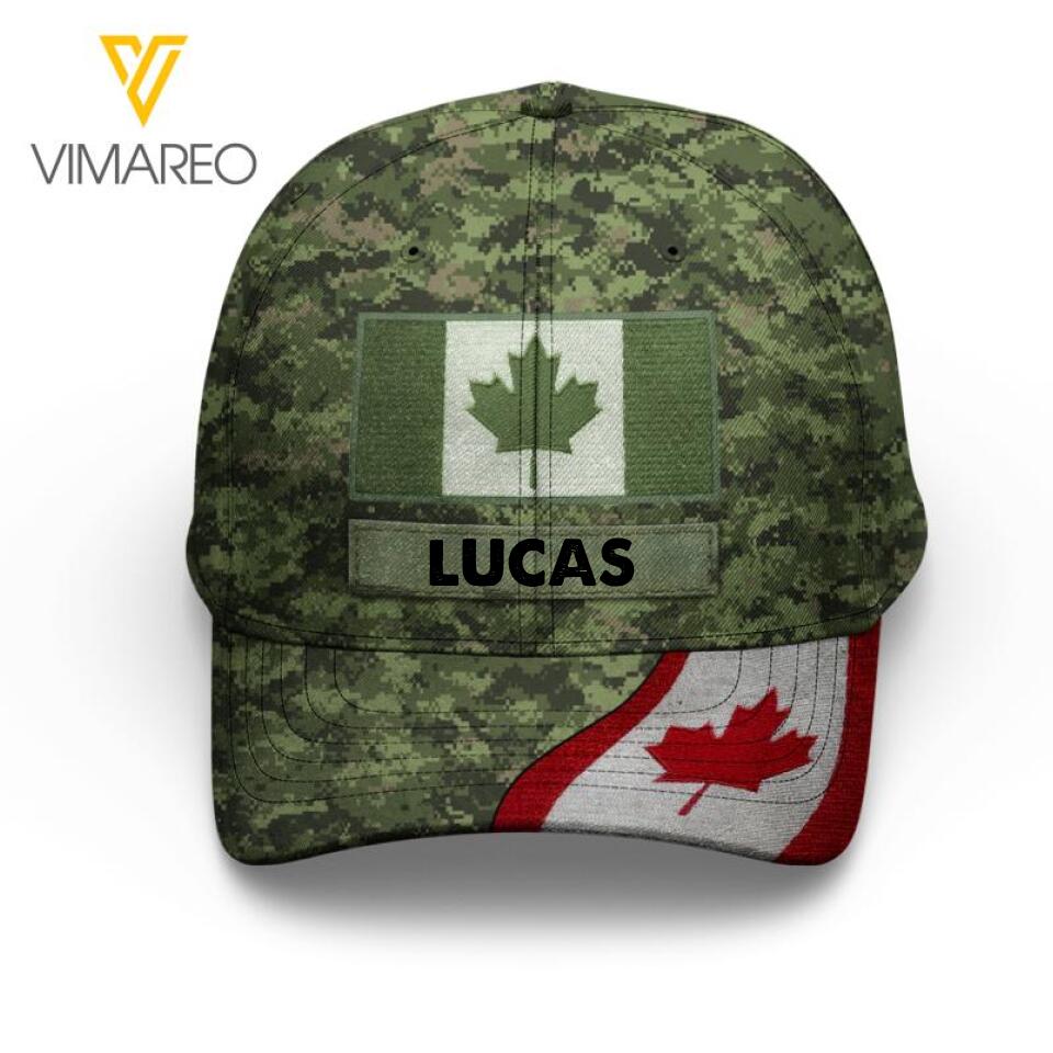 Personalized Canadian Soldier Camo Peaked Cap Printed 22MAR-LN11