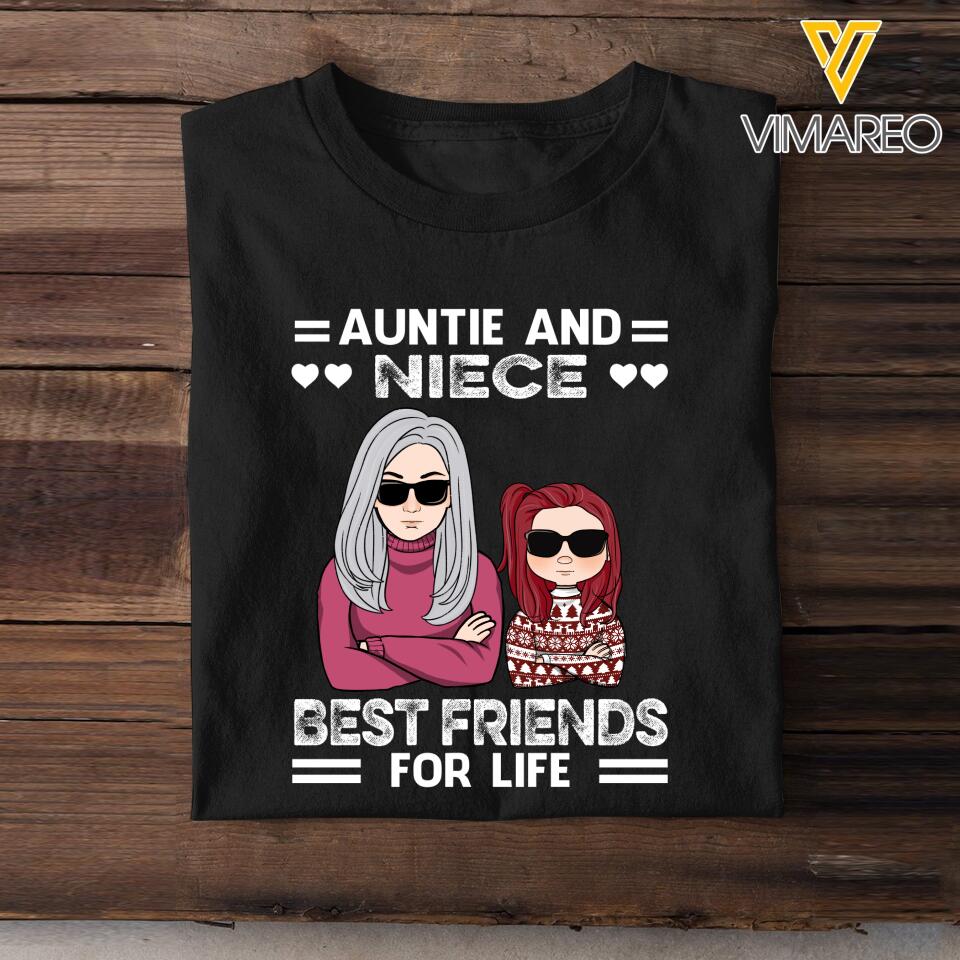 PERSONALIZED AUNTIE AND NIECE OR NEWPHEW BEST FRIENDS FOR LIFE TSHIRT QTDT1103