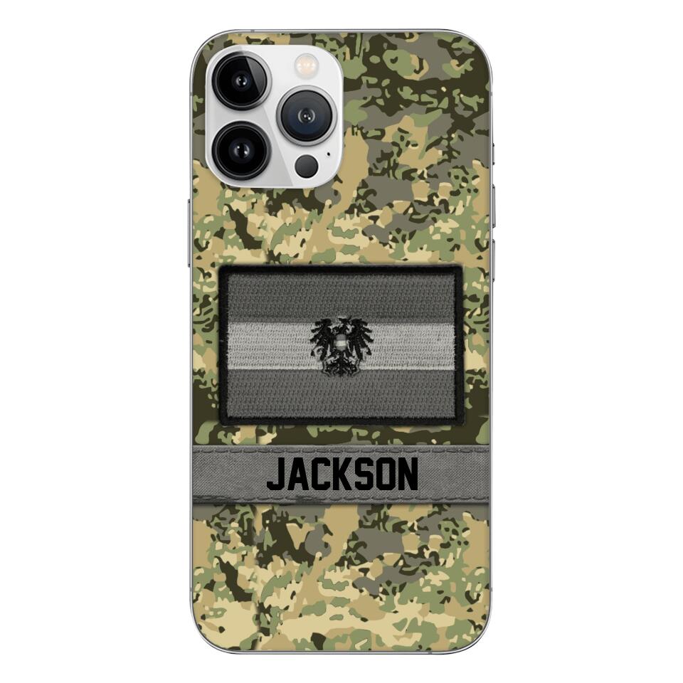 Personalized Austrian Soldier Camo Phone Case Printed 22MAR-MQ11