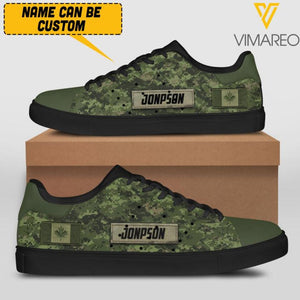 Personalized Canadian Soldier Camo Leather Shoes 22MAR-HQ11