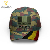 Personalized Belgian Soldier Camo Peaked Cap Printed 22MAR-LN14