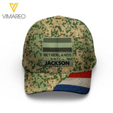Personalized Netherlands Soldier Camo Peaked Cap Printed 22MAR-LN14
