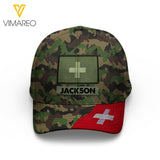 Personalized Swiss Soldier Camo Peaked Cap Printed 22MAR-LN14