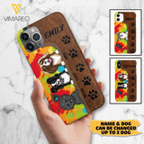 Personalized Dog Lovers Leather Tie Dye Phonecase DMTN1603