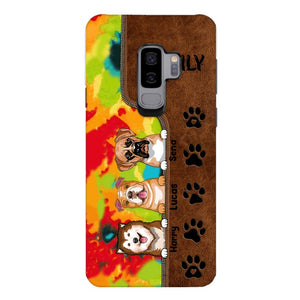 Personalized Dog Lovers Leather Tie Dye Phonecase DMTN1603