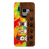 Personalized Dog Lovers Leather Tie Dye Phonecase DMTN1603