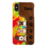 Personalized Dog Lovers Leather Tie Dye Phonecase DMTN1603