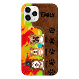 Personalized Dog Lovers Leather Tie Dye Phonecase DMTN1603