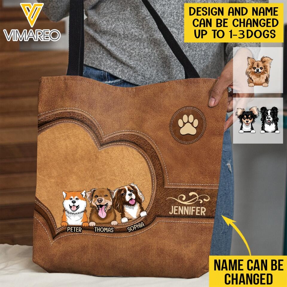 PERSONALIZED DOG BREED TOTE BAG T3Q
