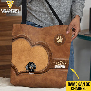 PERSONALIZED DOG BREED TOTE BAG T3Q