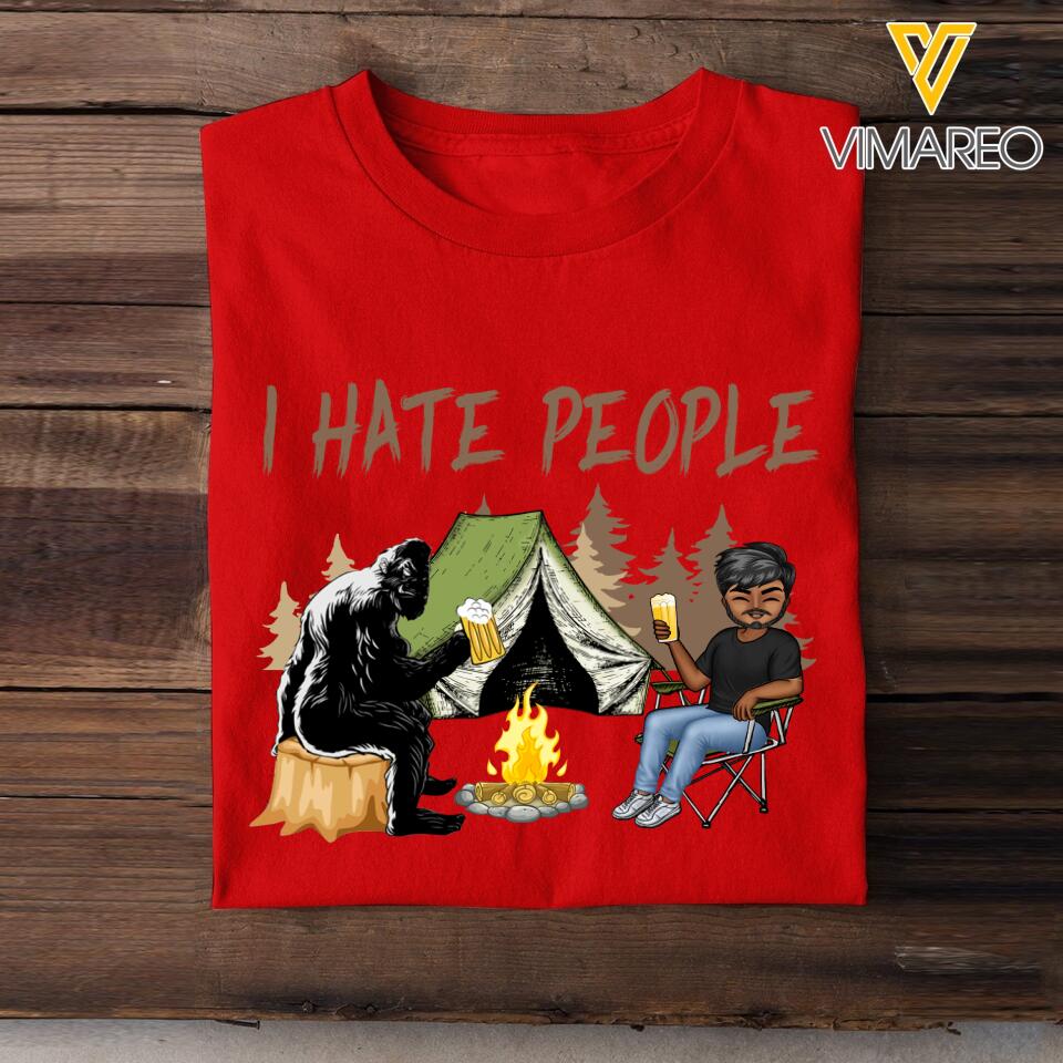 PERSONALIZED I HATE PEOPLE CAMPING BIGFOOT TSHIRT QTDT1803