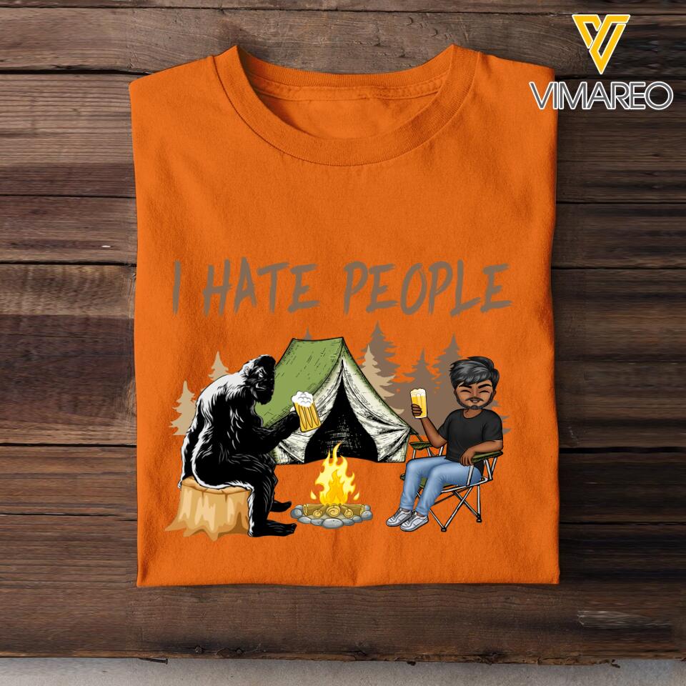 PERSONALIZED I HATE PEOPLE CAMPING BIGFOOT TSHIRT QTDT1803