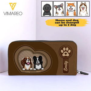 PERSONALIZED DOG LEATHER WALLET 3N