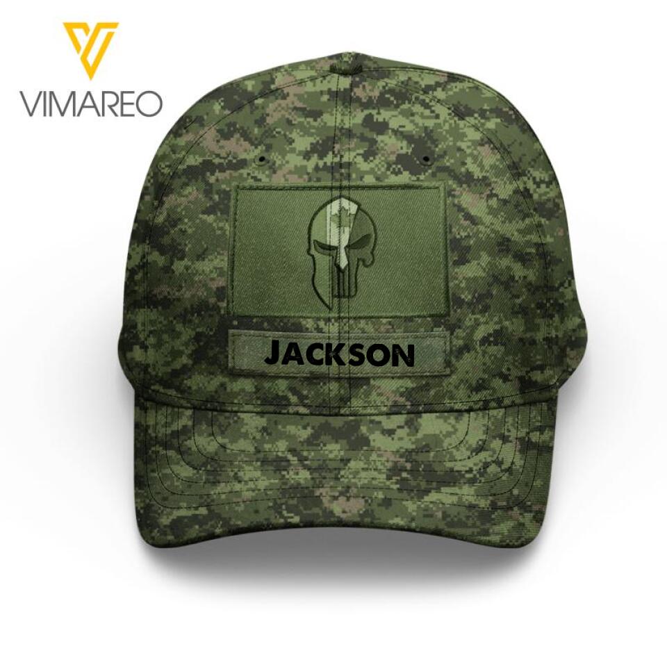 Personalized Canadian Soldier Camo Peaked Cap Printed 22MAR-LN21