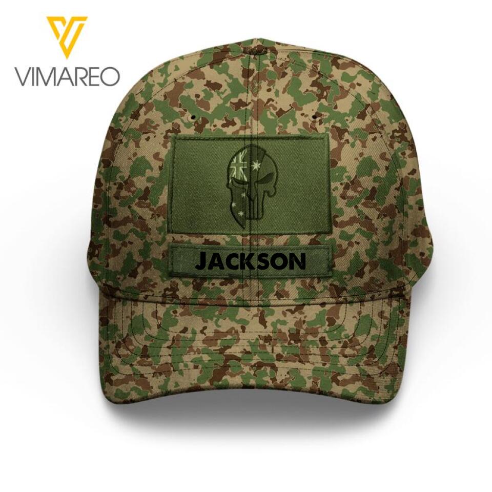 Personalized Australian Soldier Camo Peaked Cap Printed 22MAR-LN21