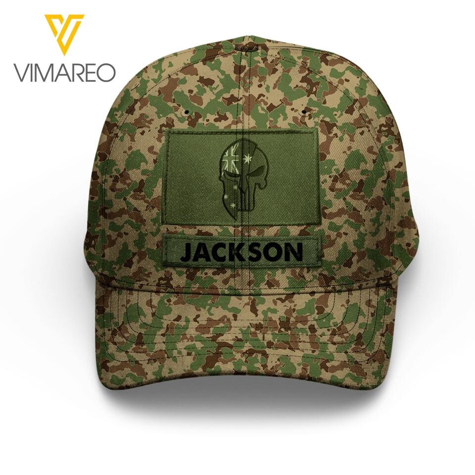 Personalized Australian Soldier Camo Peaked Cap Printed 22MAR-LN21
