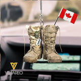 PERSONALIZED CANADIAN VETERAN CAMO CAR HANGING ORNAMENT 3C