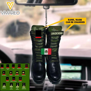 PERSONALIZED MEXICO VETERAN CAMO CAR HANGING ORNAMENT T3Q