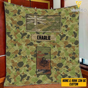 Personalized Australian Veteran Camo Quilt Blanket Printed MTVQ2203