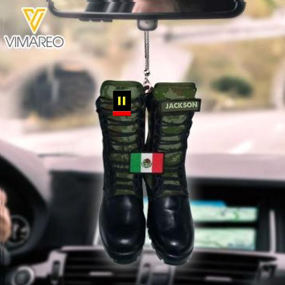 PERSONALIZED MEXICO VETERAN CAMO CAR HANGING ORNAMENT T3Q