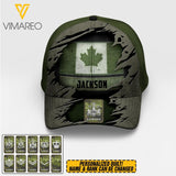 PERSONALIZED CANADIAN VETERAN CAMO RANK PEAKED CAP MTTN2303