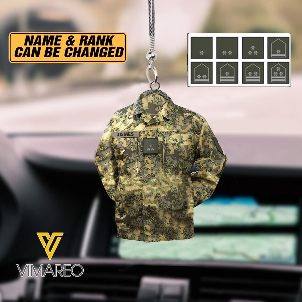 PERSONALIZED AUSTRIA VETERAN CAMO CAR HANGING ORNAMENT MTHC2303
