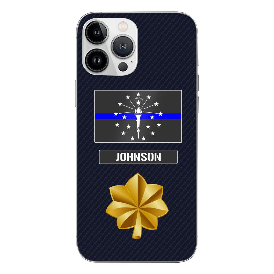 Personalized Indiana Thin Blue Line Phone Case Printed 22MAR-DT23