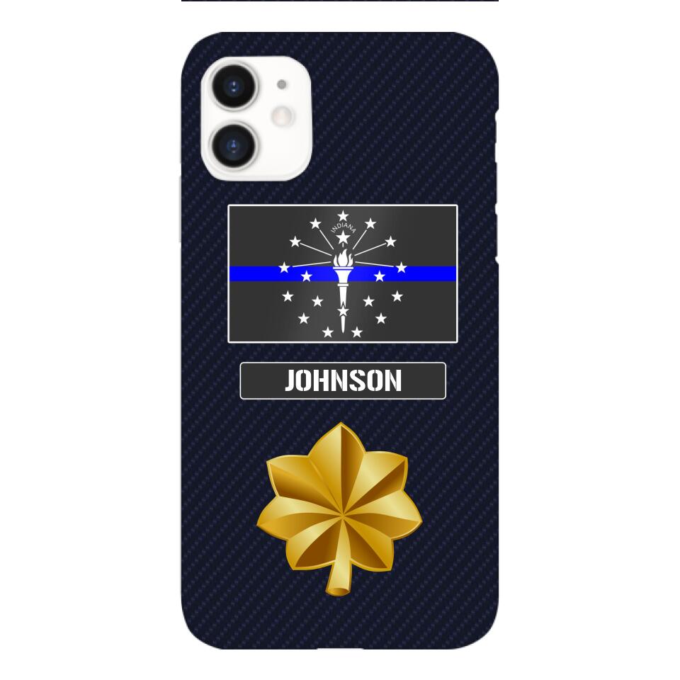 Personalized Indiana Thin Blue Line Phone Case Printed 22MAR-DT23
