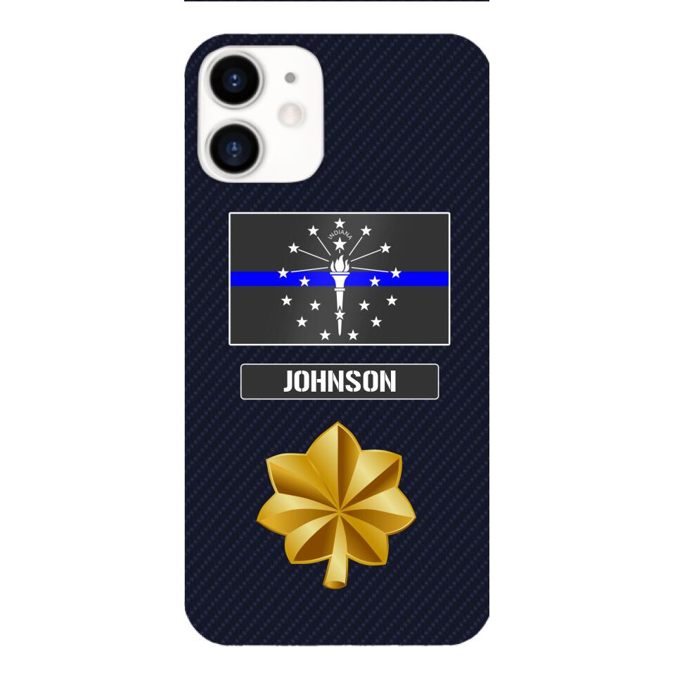 Personalized Indiana Thin Blue Line Phone Case Printed 22MAR-DT23