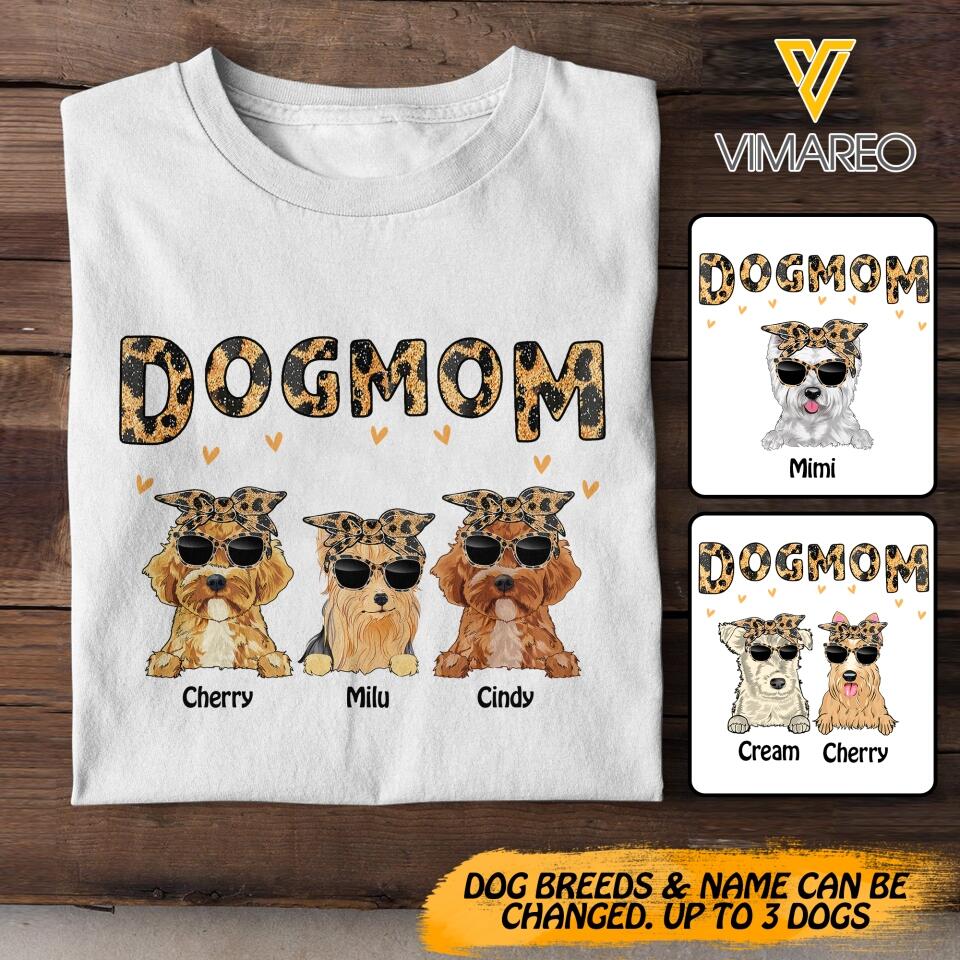 Personalized Dog Mom Tshirt Printed 22MAR-DT23