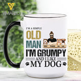 Personalized I'M A Simple Old Man I'm Grumpy And I Like My Dog White Mug Printed 22MAR-HC24