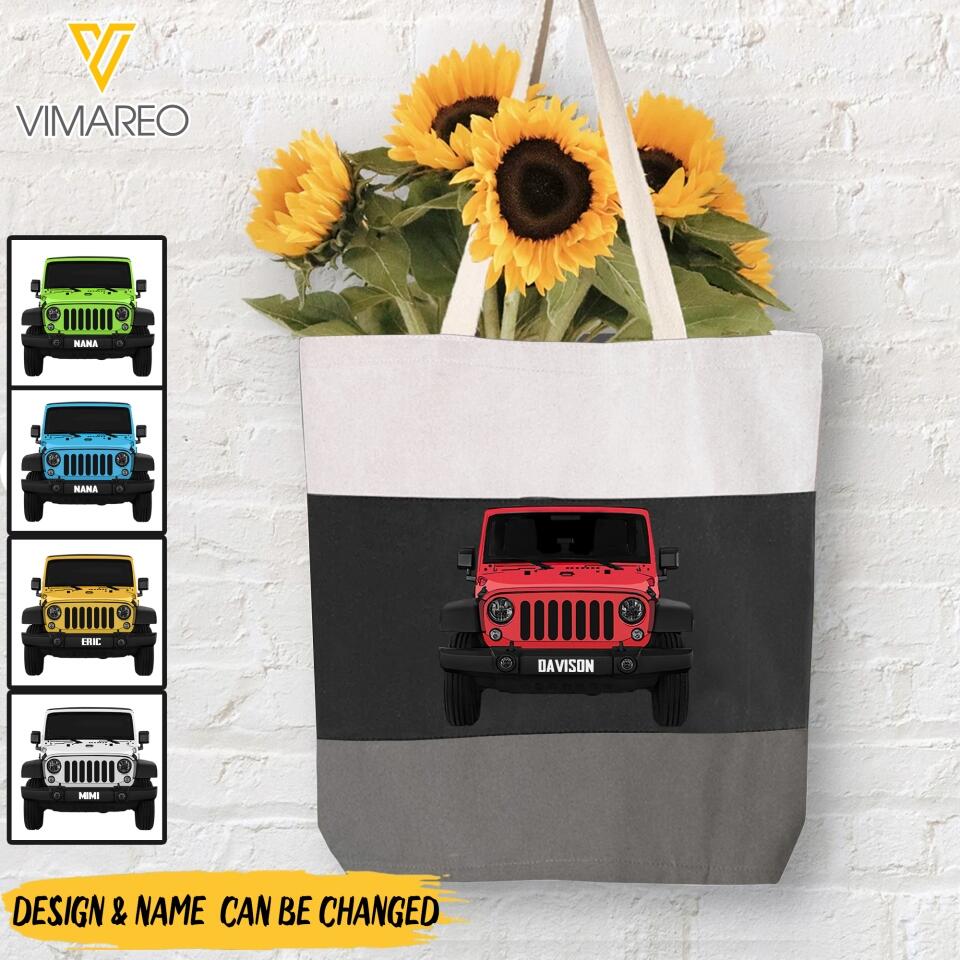 Personalized Jeep Tote Bag Printed 22MAR-LN25