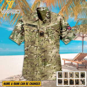 Personalized British Soldier Camo Hawaii Shirt Printed 22MAR-DT25