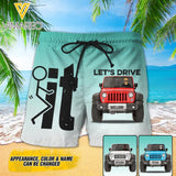 PERSONALIZED LET'S DRIVE JEEP SHORTS QTDT2503