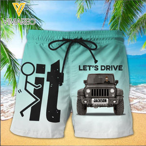 PERSONALIZED LET'S DRIVE JEEP SHORTS QTDT2503