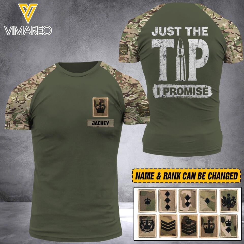 Personalized British Soldier Camo Tshirt Printed 22MAR-HQ26