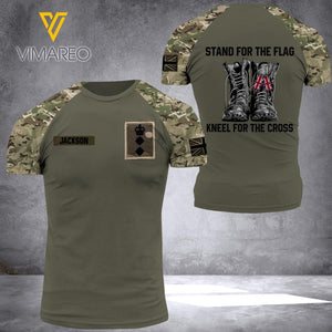 PERSONALIZED UK ARMY RANK CAMO 3D TSHIRT PRINTED QTDT2603
