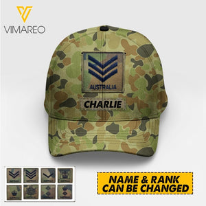 Personalized Australian Soldier Camo Peaked Cap Printed 22MAR-HC26
