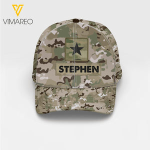 Personalized U.S Soldier Camo Peaked Cap Printed 22MAR-HC26