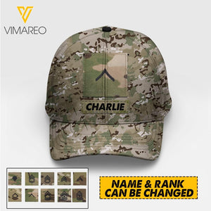 Personalized U.S Soldier Camo Peaked Cap Printed 22MAR-HC26