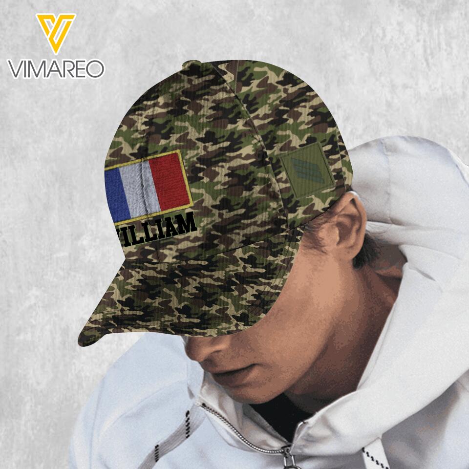 Personalized French Soldier Camo Peaked Cap Printed MTTN2803