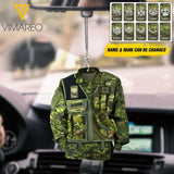 PERSONALIZED CANADIAN ARMY RANK CAR HANGING ORNAMENT 3T 2803