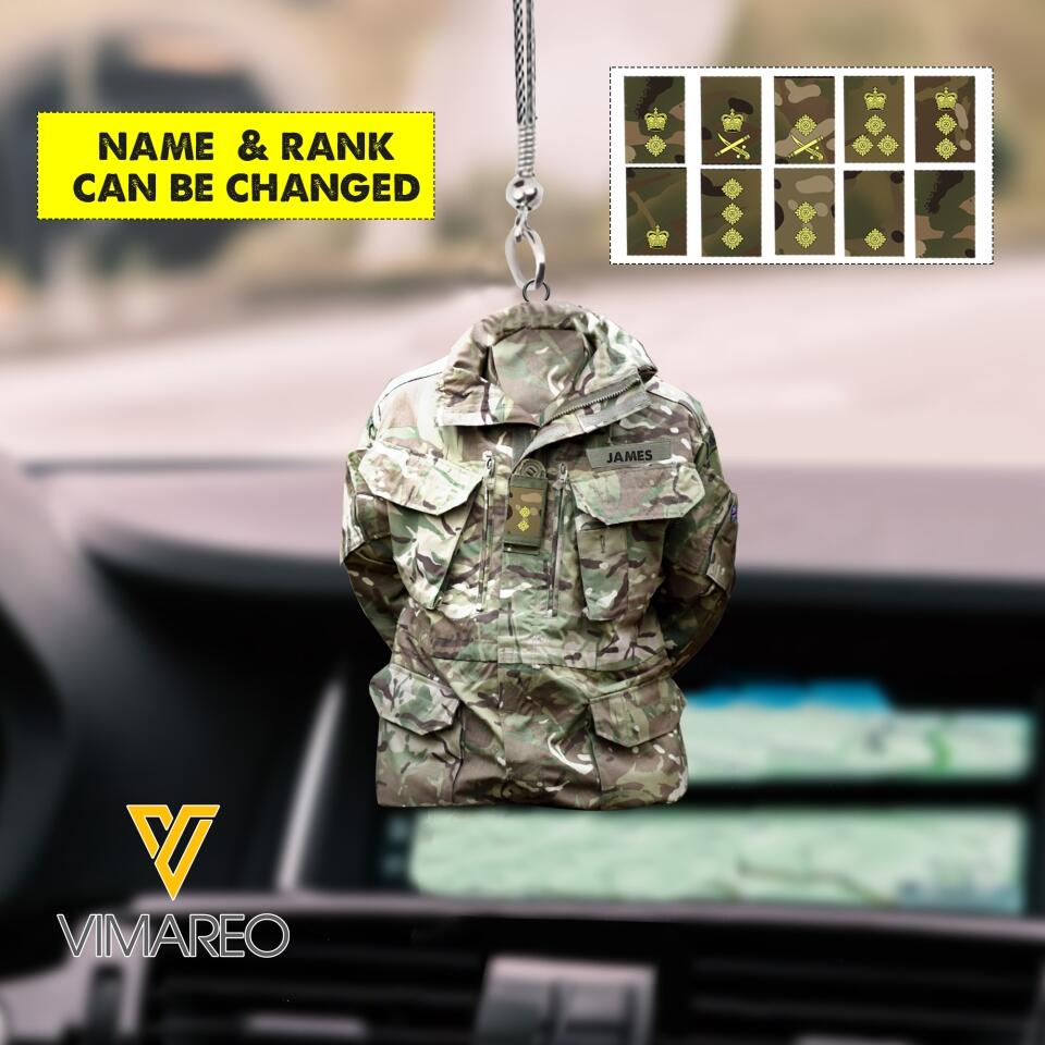 PERSONALIZED IRISH VETERAN CAMO CAR HANGING ORNAMENT MTHC2803