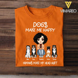 Personalized Dogs Make Me Happy Tshirt Printed QTVQ2903