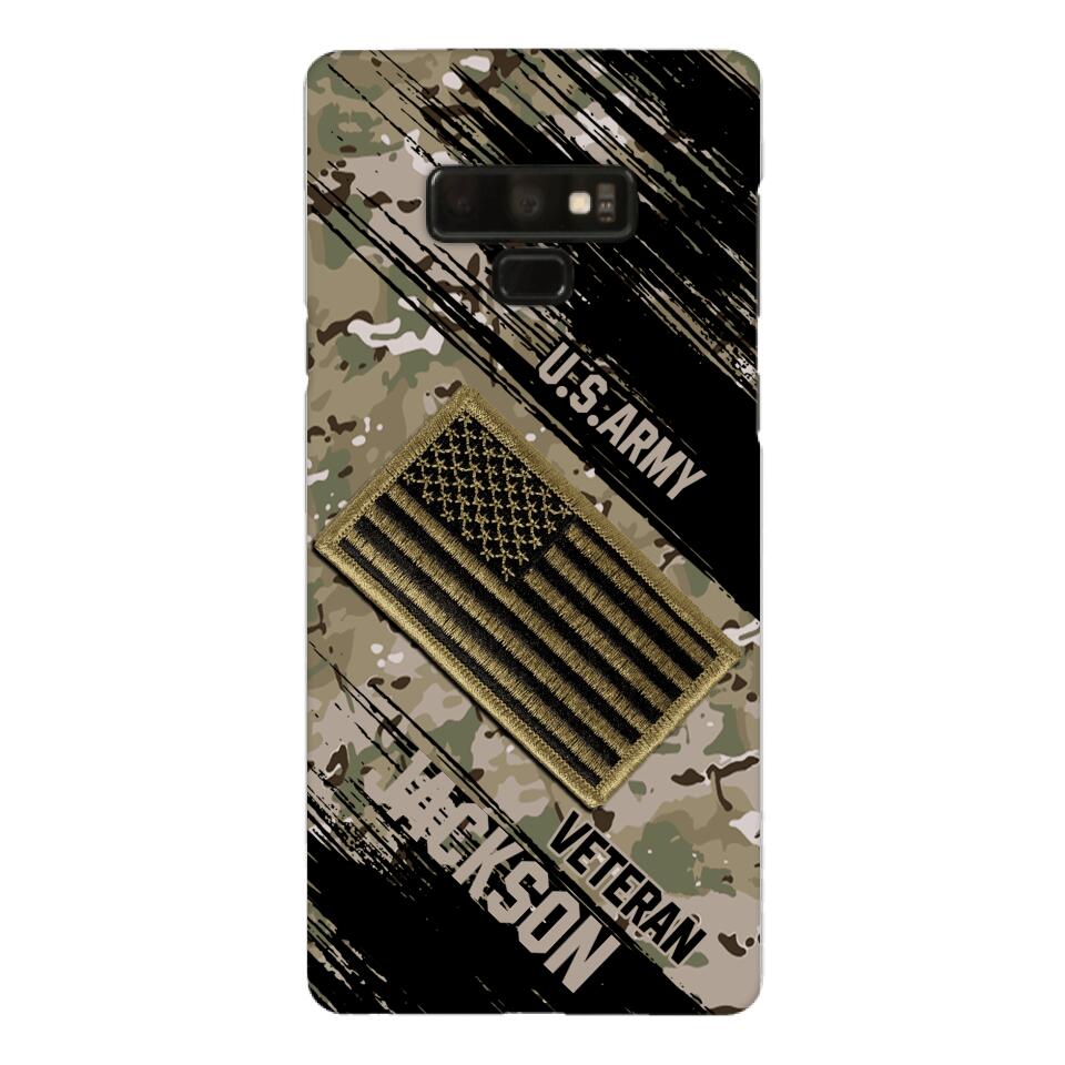 Personalized U.S Army Veteran Camo Phone Case Printed QTDT2903