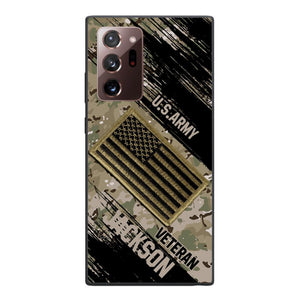 Personalized U.S Army Veteran Camo Phone Case Printed QTDT2903