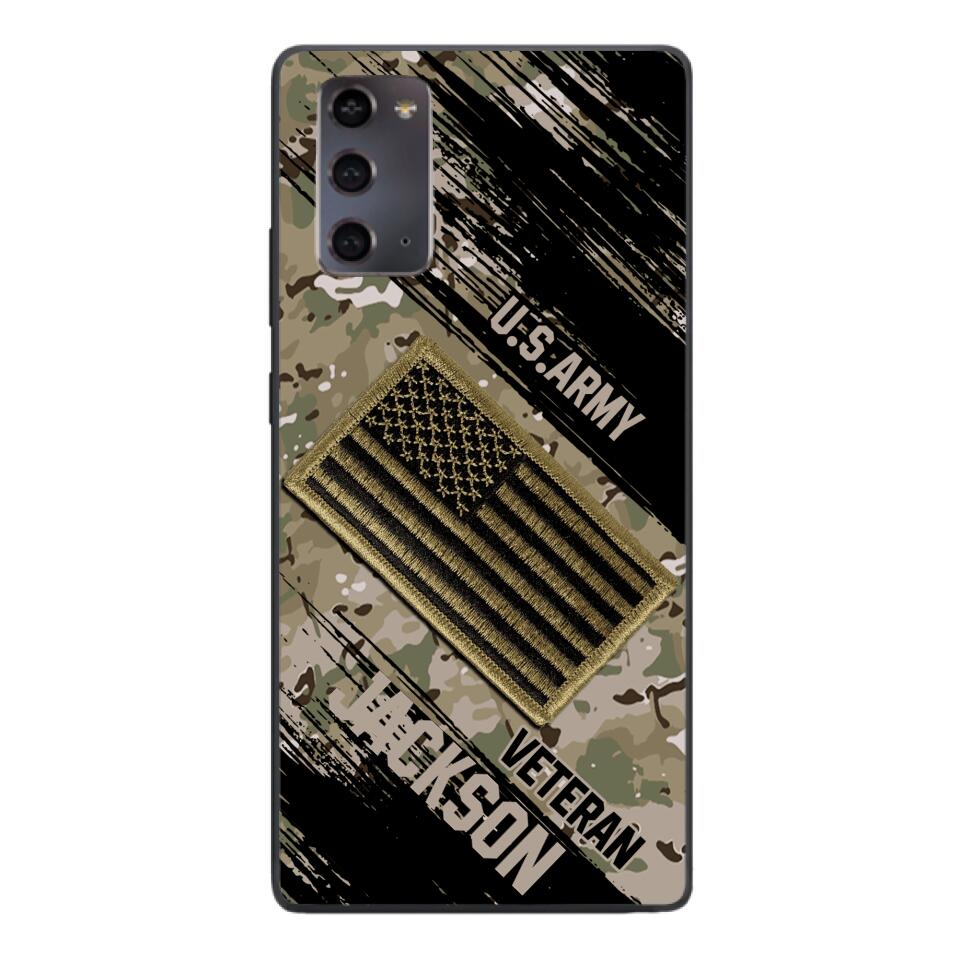 Personalized U.S Army Veteran Camo Phone Case Printed QTDT2903