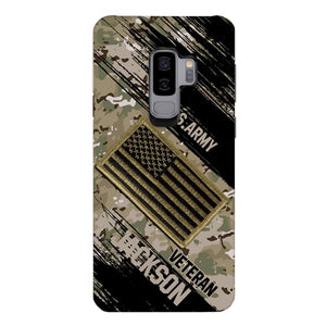 Personalized U.S Army Veteran Camo Phone Case Printed QTDT2903